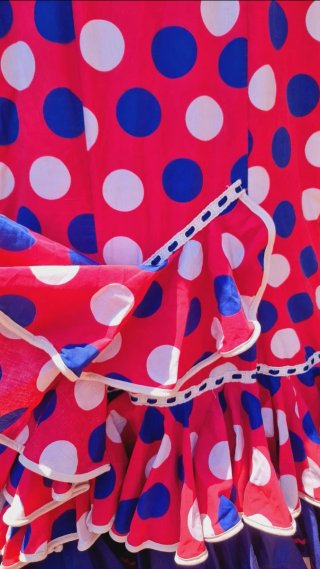 Traje de Flamenca Hermanos Lozano Coral Azul T.40