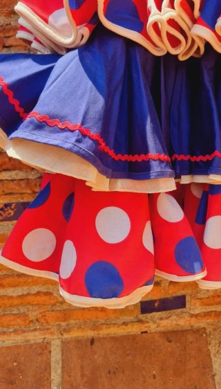 Traje de Flamenca Hermanos Lozano Coral Azul T.40