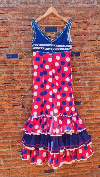 Traje de Flamenca Hermanos Lozano Coral Azul T.40