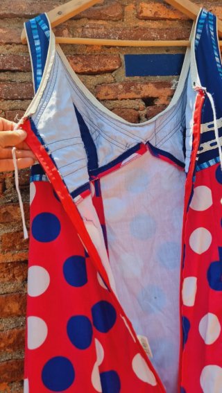 Traje de Flamenca Hermanos Lozano Coral Azul T.40
