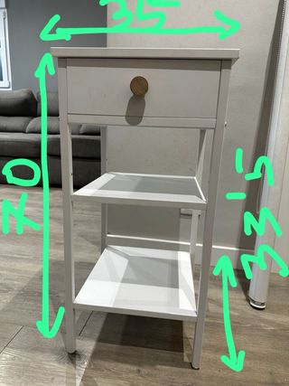 Estantería auxiliar blanca con cajón