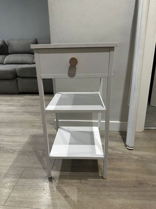 Estantería auxiliar blanca con cajón