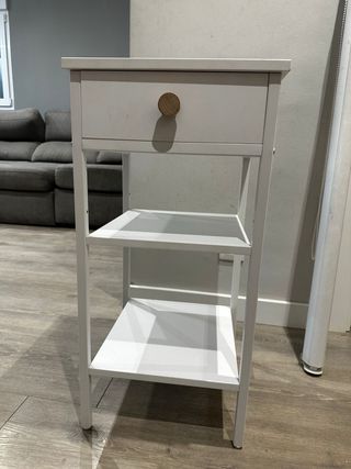 Estantería auxiliar blanca con cajón