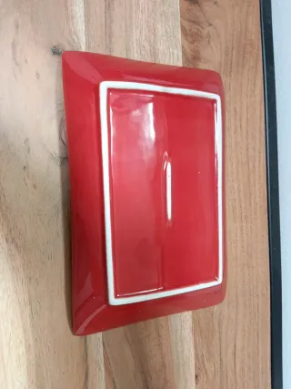 Vacía bolsillos porcelana rojo y blanco