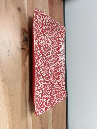 Vacía bolsillos porcelana rojo y blanco