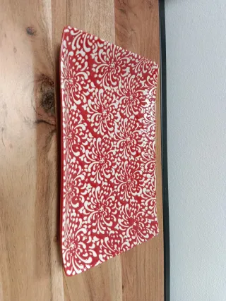 Vacía bolsillos porcelana rojo y blanco