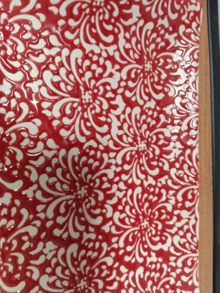 Vacía bolsillos porcelana rojo y blanco