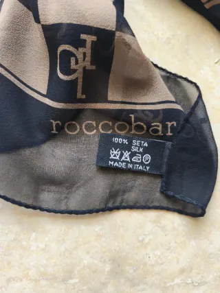Foulard roccobarocco a scacchi marrone e nero