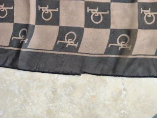 Foulard roccobarocco a scacchi marrone e nero