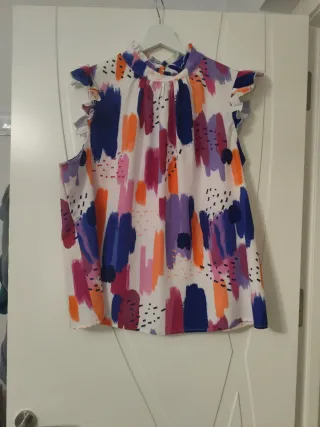 Blusa Veraniega Estampada Multicolor