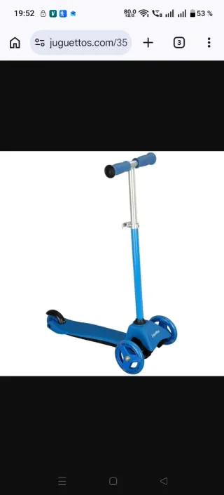 Patinete infantil 3 ruedas azul Juguettos,sin uso