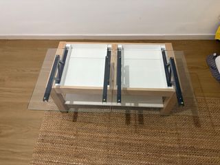 Mesa centro ELEVABLE DOBLE - Madera Maciza