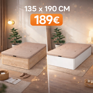 Canapé 135x190 Madera o Blanco