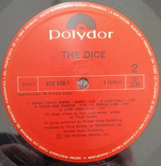 Disco LP THE DICE 1984 Mercury