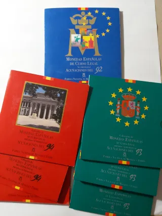 Estuches Monedas Españolas 1992, 1993 y 1994