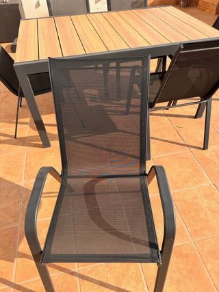 Mesa extensible terraza + 6 sillas