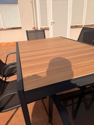 Mesa extensible terraza + 6 sillas
