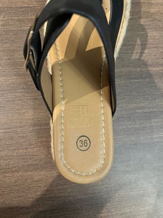 Sandalias mujer negras y beige talla 36