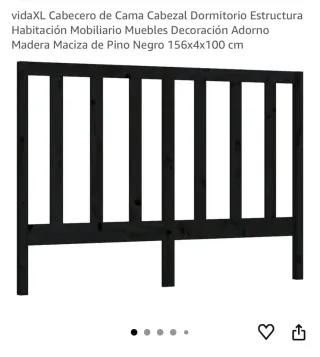 Cabecero de madera negro