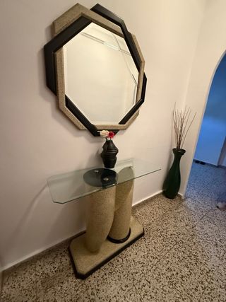 Lote recibidor espejo y jarrón