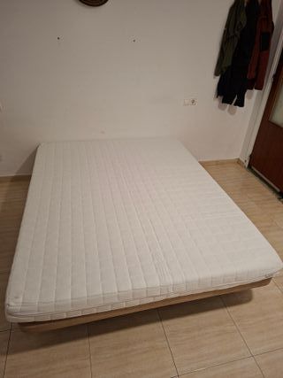 Cama 150x190 completa (base tapizada + colchón)