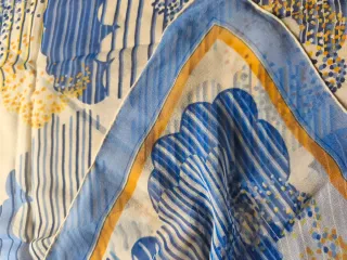 Foulard seta vintage blu/giallo