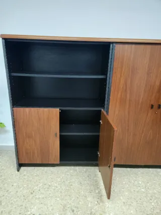 Armario de oficina madera, dos módulos