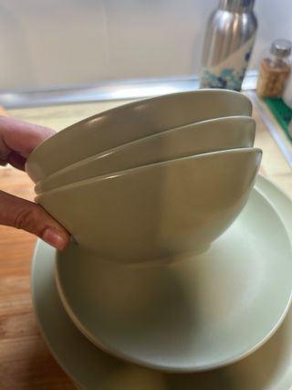 Set Platos IKEA Verde y gris