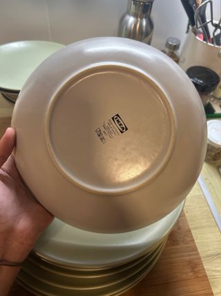 Set Platos IKEA Verde y gris