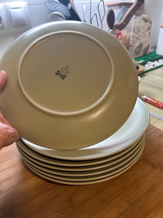 Set Platos IKEA Verde y gris