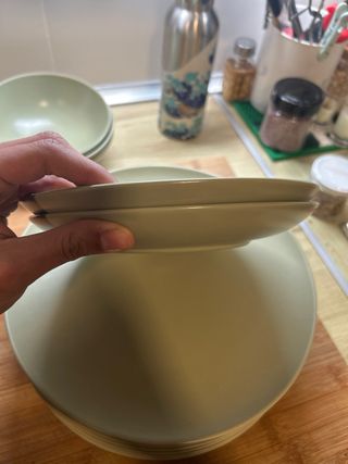 Set Platos IKEA Verde y gris