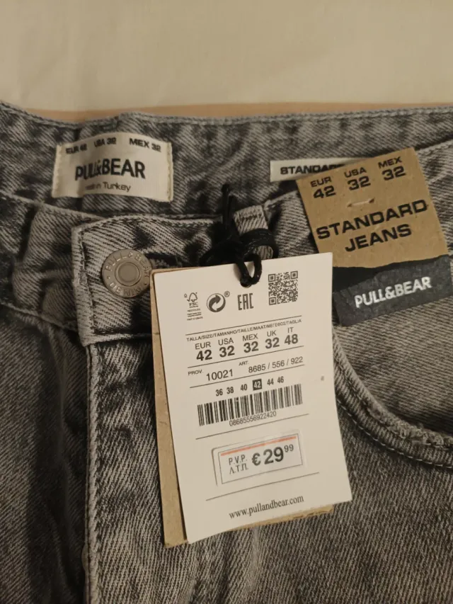 Pantalón vaquero gris Pull & Bear