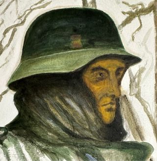 Acuarela, Soldado División Azul. Versión de Gómez.