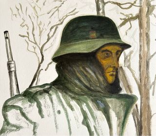 Acuarela, Soldado División Azul. Versión de Gómez.