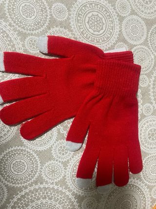Guantes táctiles rojos para pantalla