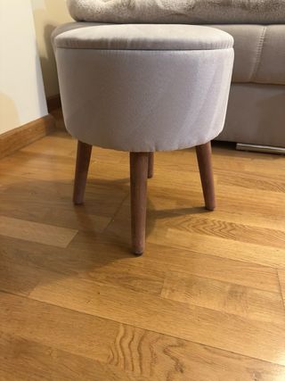 Taburete hueco tela y madera