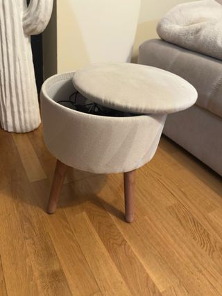 Taburete hueco tela y madera