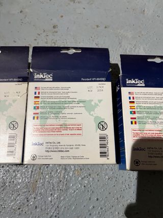 3 Scatole di Inchiostro InkTec Pigment per Stampanti Hewlett Packard