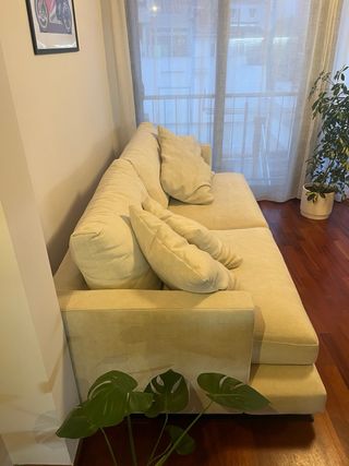 Sofá 3 plazas tela beige