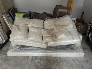 Sofá 3 plazas tela beige
