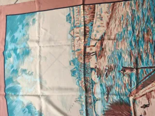 Foulard vintage marrone e turchese