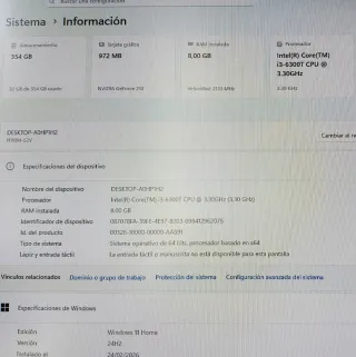 Ordenador i3-6300t Negro