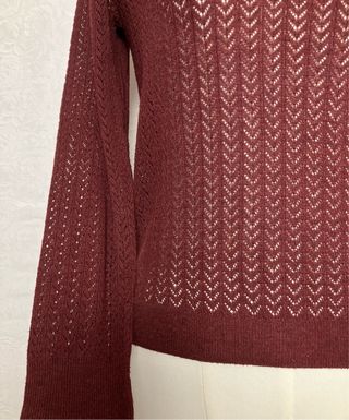 Jersey calado rojo burdeos Talla S Mango