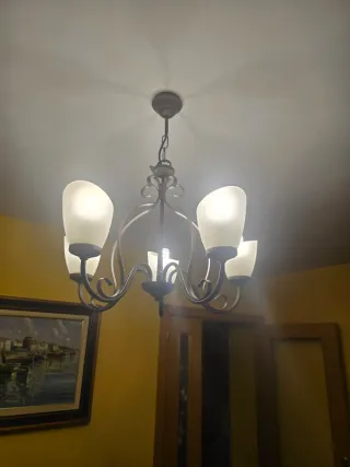 Lámpara de salón de hierro forjado