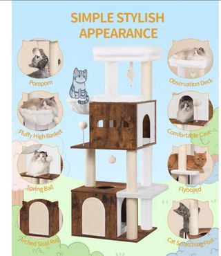 Árbol rascador para gatos de madera 130cm