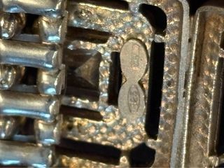 Bracciale vintage argento massiccio con zirconi