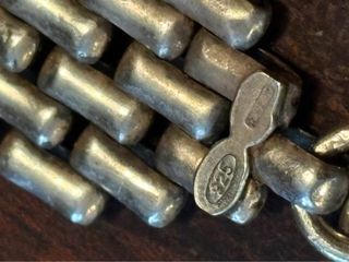 Bracciale vintage argento massiccio con zirconi