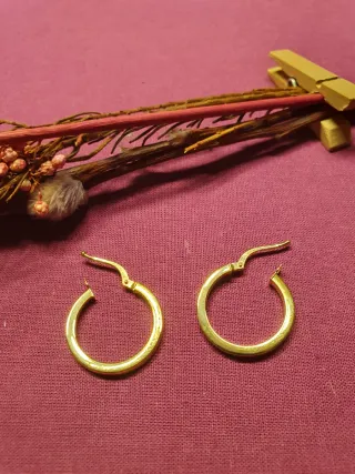 Pendientes Criolla Cuadrada 23mm Oro 18kl
