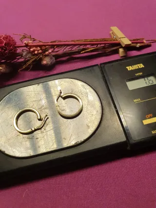 Pendientes Criolla Cuadrada 23mm Oro 18kl