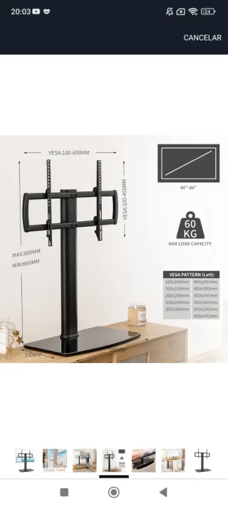 Soporte pie TV Hemudu